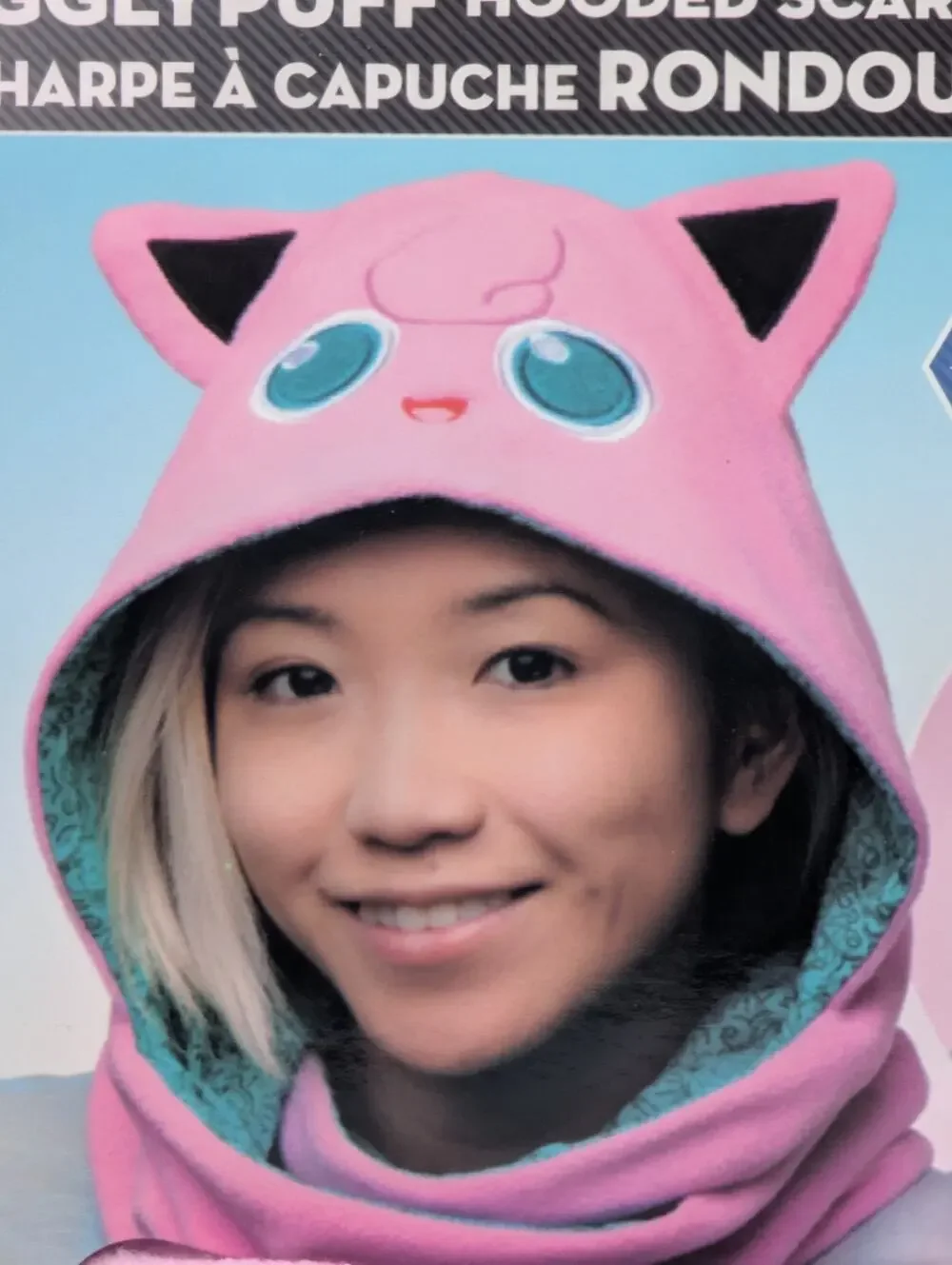 Pokemon Jigglypuff Hooded Reversible Soft Scarf Nintendo Cosplay ThinkGeek New